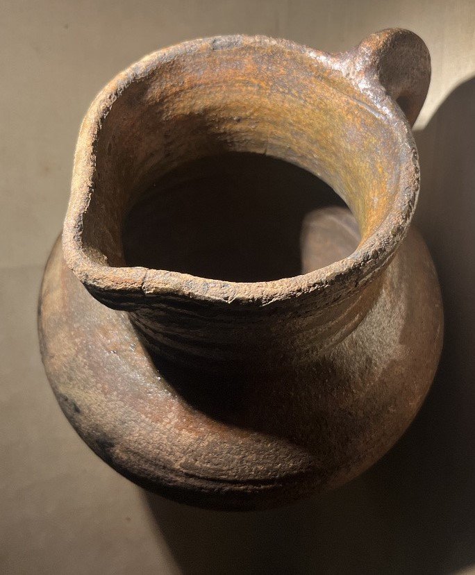  Glazed Earthenware Jug With Handle; Flanders Or Netherlands? Late 16 To Early 17th Cty-photo-8