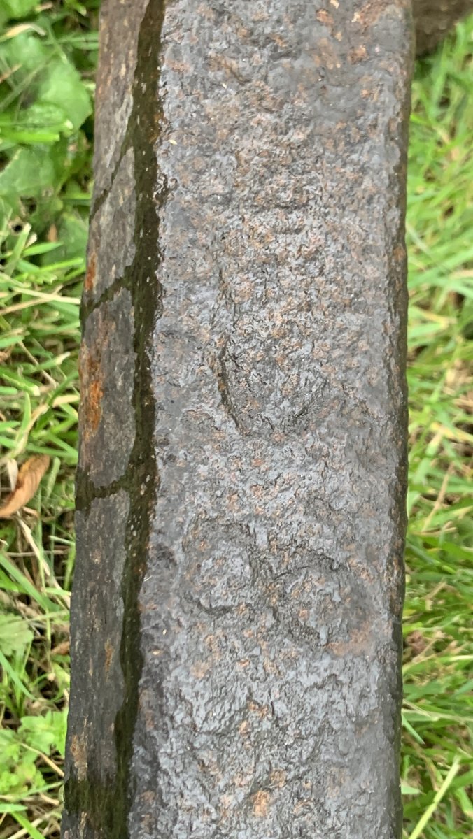 16th Cty: Gothic Period Single Cast-iron Andiron With Coat Of Arms, Lion,... No. 2-photo-8