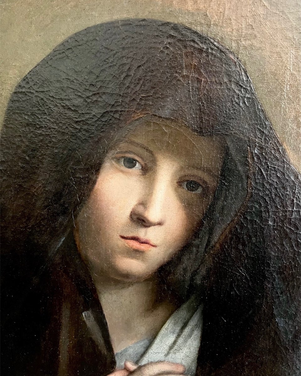 XVIIe s HST vierge en prière,  atelier de SASSOFERRATO (1609-1685-photo-3