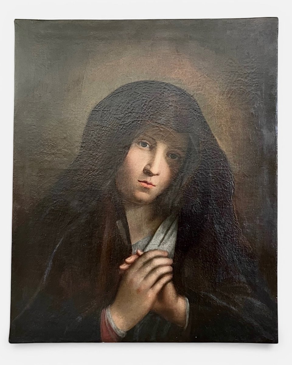 XVIIe s HST vierge en prière,  atelier de SASSOFERRATO (1609-1685-photo-1