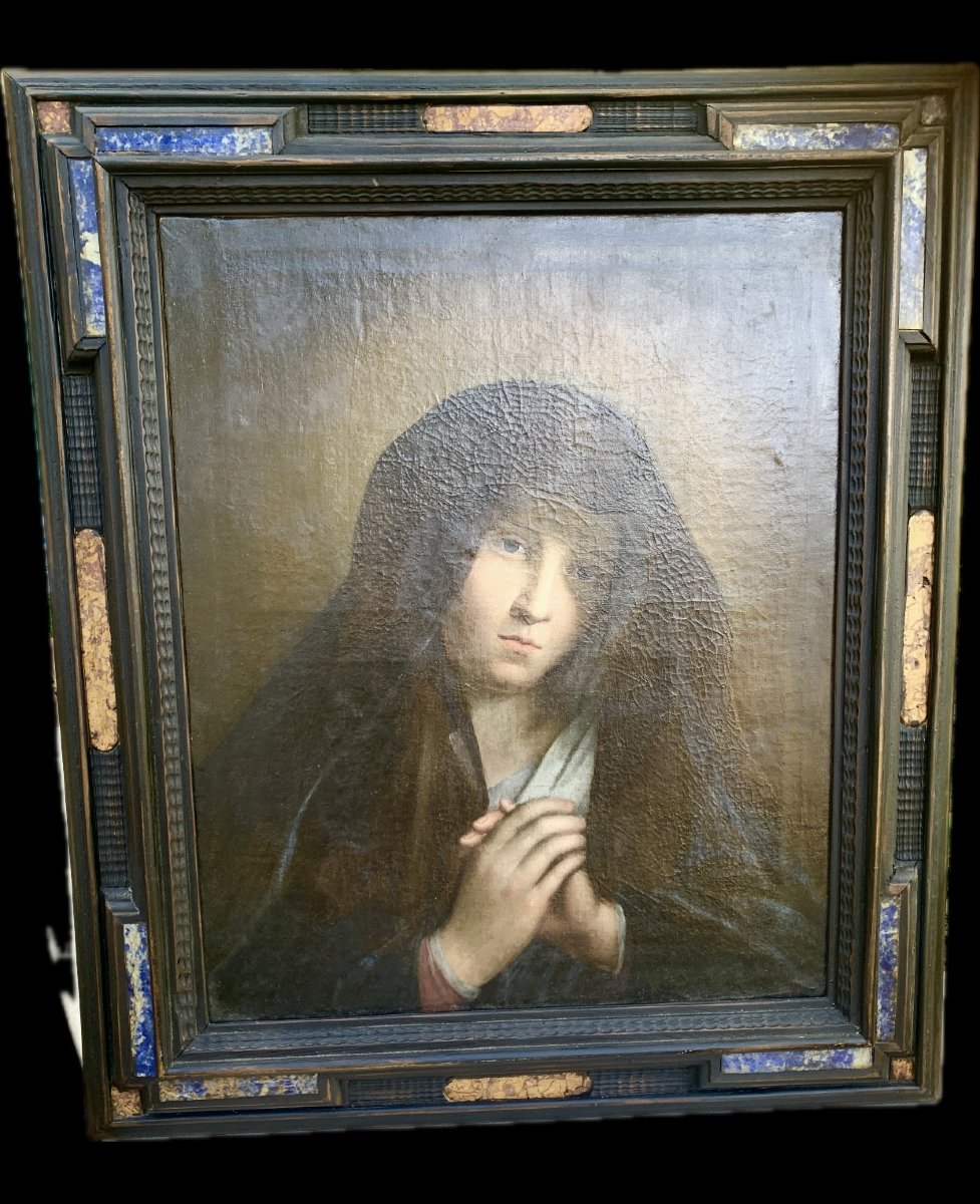 XVIIe s HST vierge en prière,  atelier de SASSOFERRATO (1609-1685-photo-2