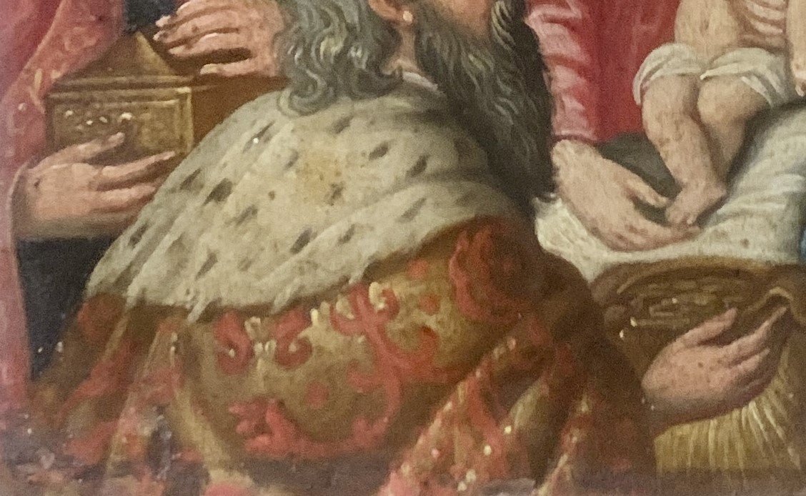 Vers 1610-1630, pte pture sur cuivre Adoration des Mages, cercle Frans FRANKEN II-photo-3