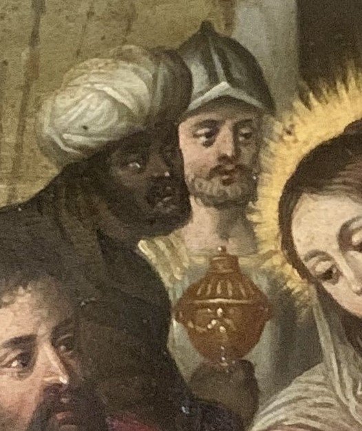 Vers 1610-1630, pte pture sur cuivre Adoration des Mages, cercle Frans FRANKEN II-photo-5