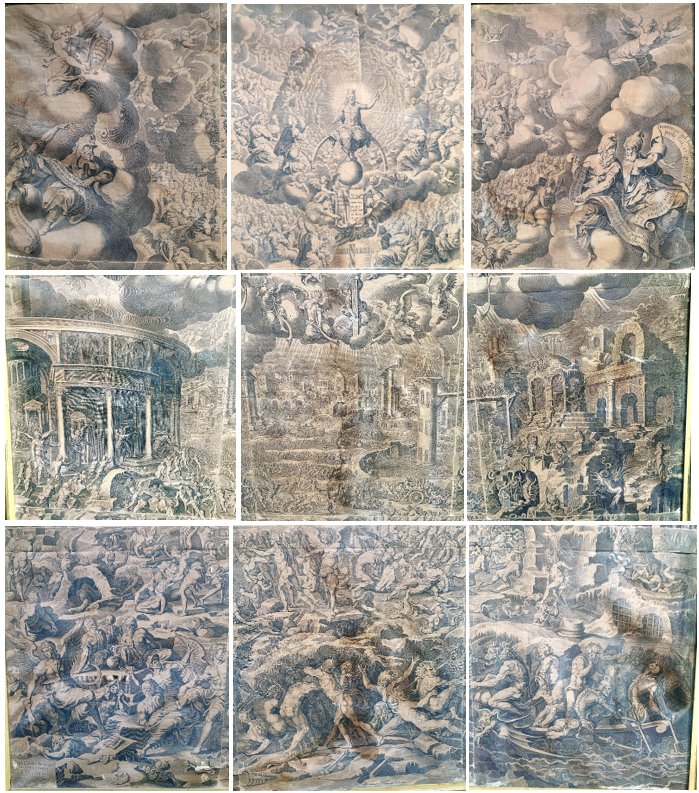 Immense gravure "Le Jugement Dernier", Peter DE JODE (1570-1634) d'ap Jean COUSIN LE VIEUX-photo-4