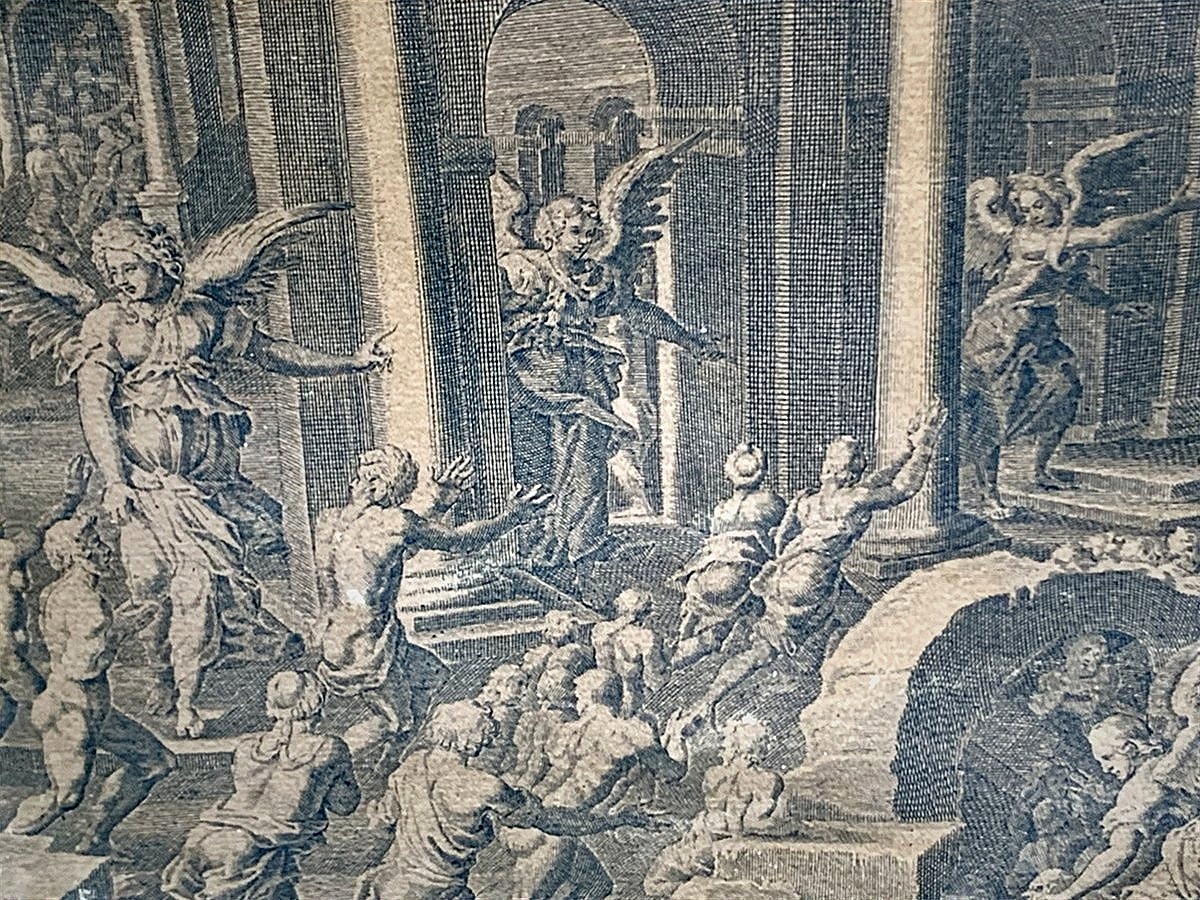Immense gravure "Le Jugement Dernier", Peter DE JODE (1570-1634) d'ap Jean COUSIN LE VIEUX-photo-5