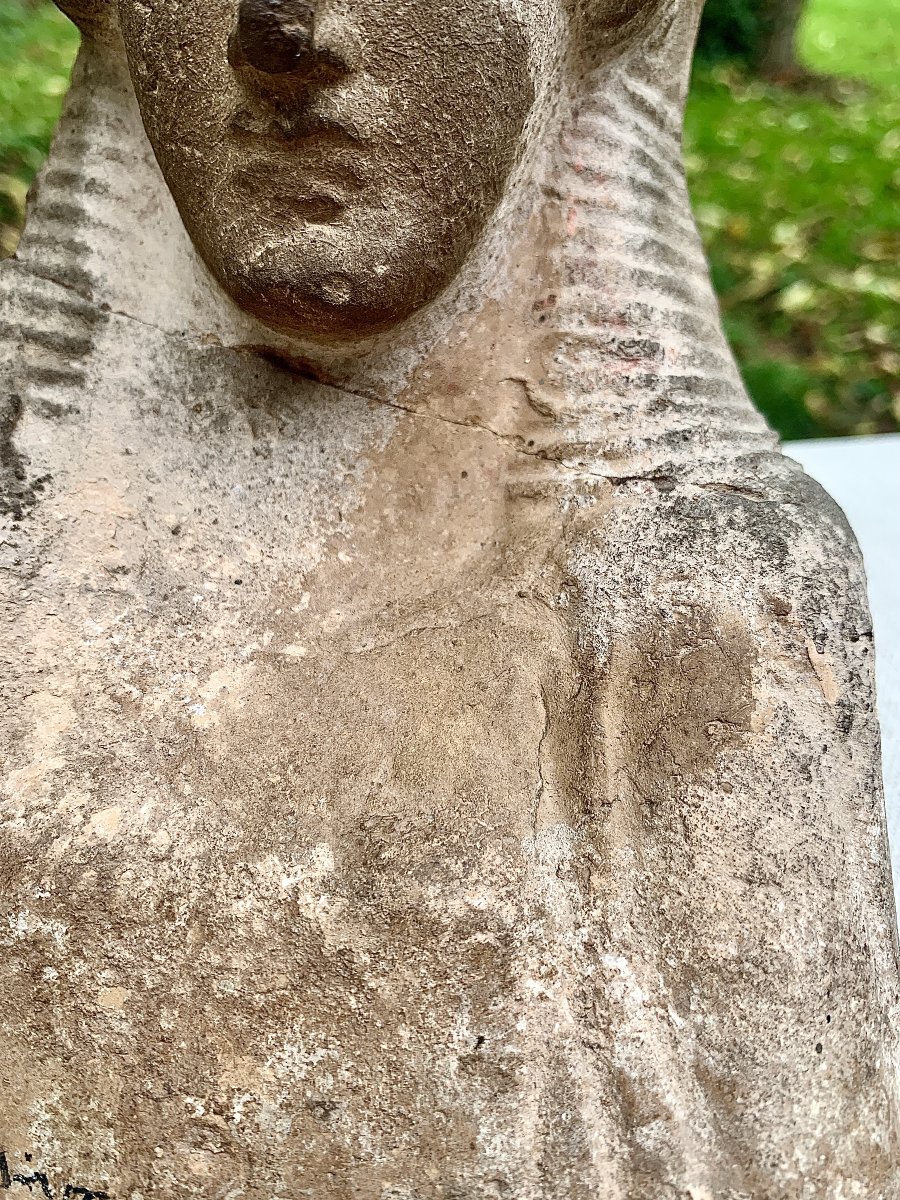 Archaic Greece, Protomea Female Terracotta Bust, 5th Cty Bce, Demeter?-photo-4