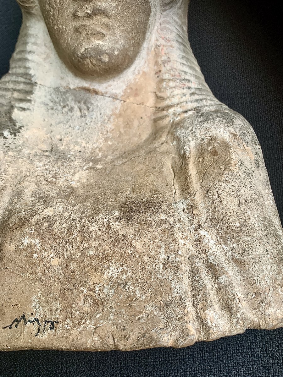 Archaic Greece, Protomea Female Terracotta Bust, 5th Cty Bce, Demeter?-photo-5