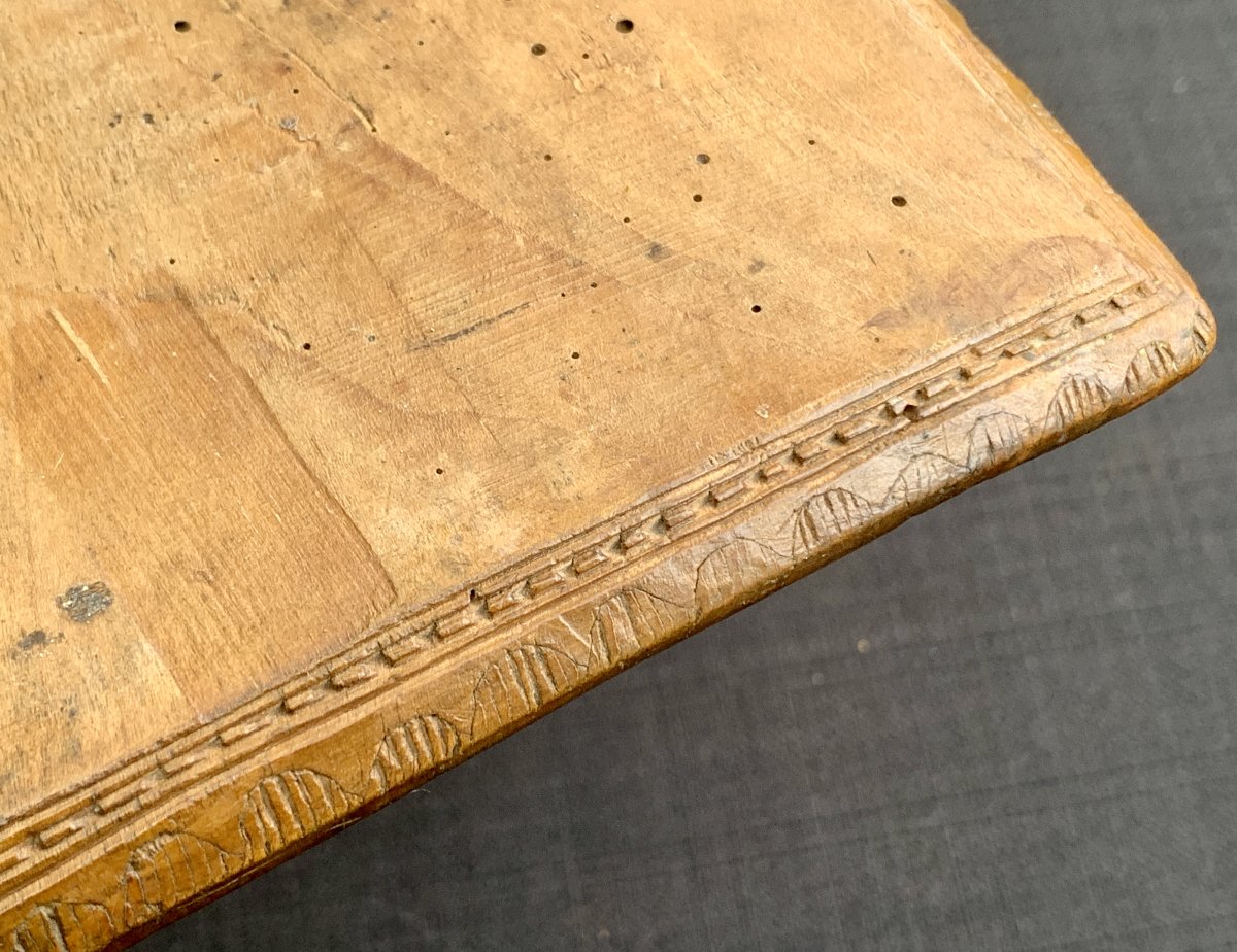 Louis XIV Era Folk Art, Walnut All Sides Carved Mastery Or Wedding Box, George Soubeyrou-photo-4
