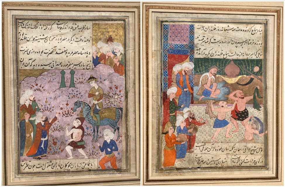 Vers 1580/1600, Ecole de Chiraz feuillet recto verso 2 miniatures persanes ép Safvide-photo-2
