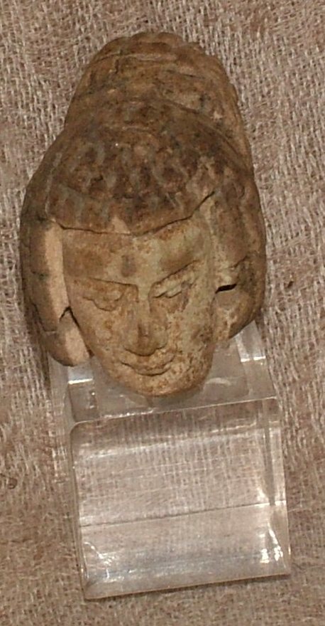 Geniune Egyptian Ceramic Amulet Depicting 2 Twin Head Of Slaves , With Stylised Caps-photo-3