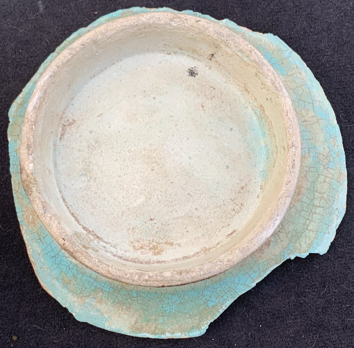IXe - Xe Tesson fond de coupe céramique MINAÏ cavalier fond turquoise irrisations-photo-3