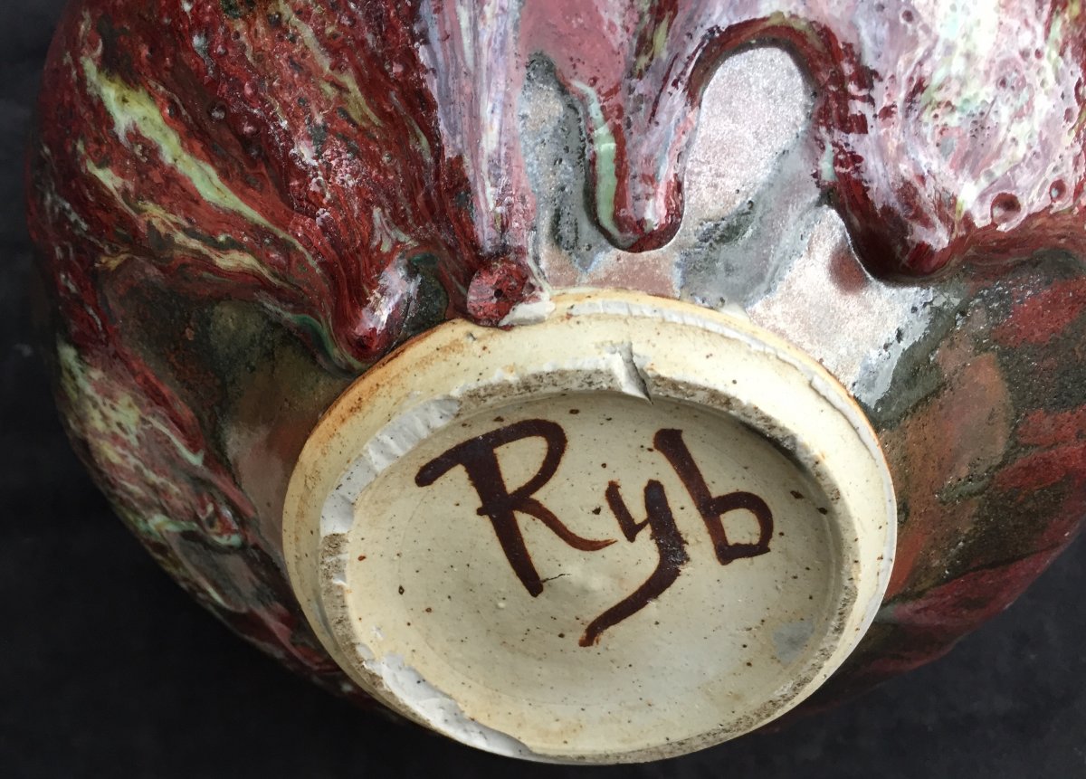 Sang De Boeuf Ceramic, Yves & Suzanne Rybczyncki, St Jorioz 1970-photo-4