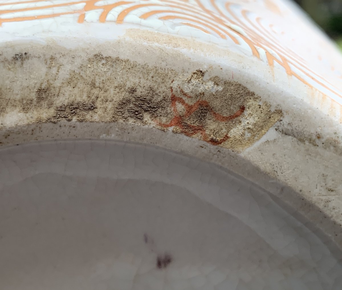 Large Art Deco Cracked Ceramic Vase With Spirales & Gildings-photo-7