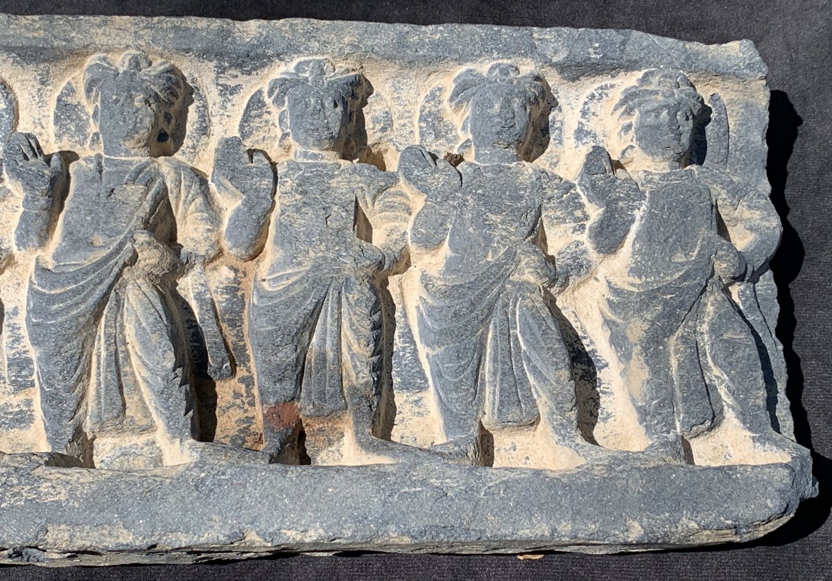 IIe-IVe s ap JC Panneau en schiste Gandhara frise personnages-photo-3