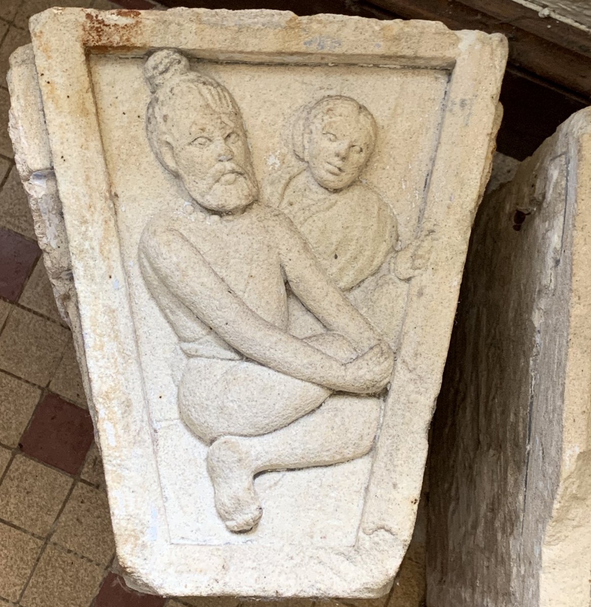 3 gdes clés de porte en pierre sculpté, Inde XVIIe / XVIIIe-photo-2