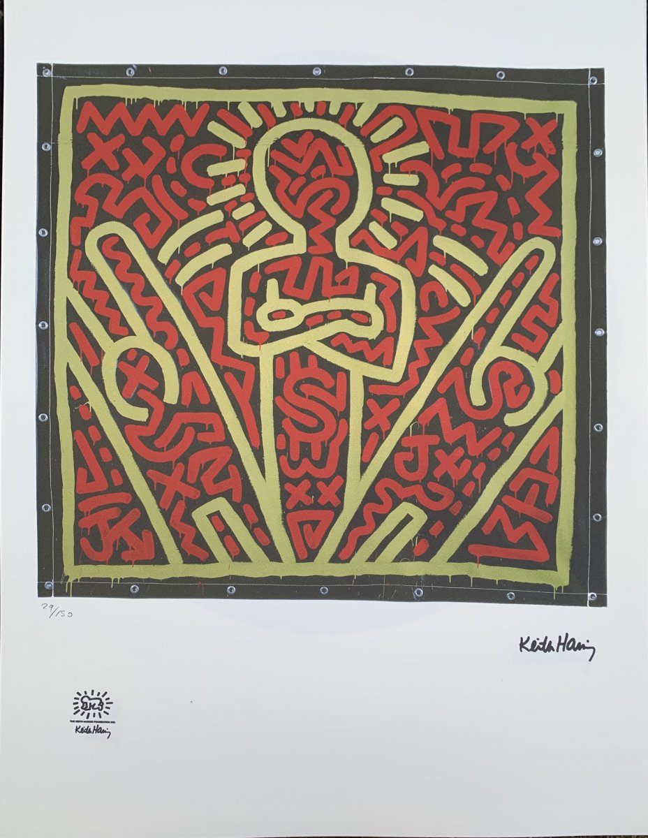 2. Keith Häring (1958-1990) S / Vellum, Justified Screenprints; Dry Stamp Drawings From His Foundation-photo-1
