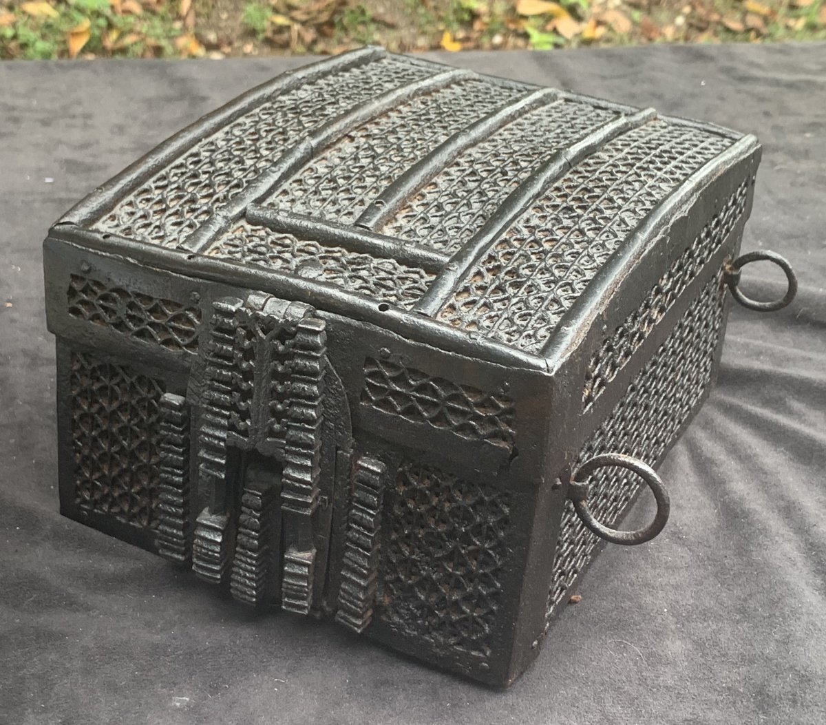 Large Iron Mesh Messenger Box, Double Hasp Lock, France Cty -photo-4