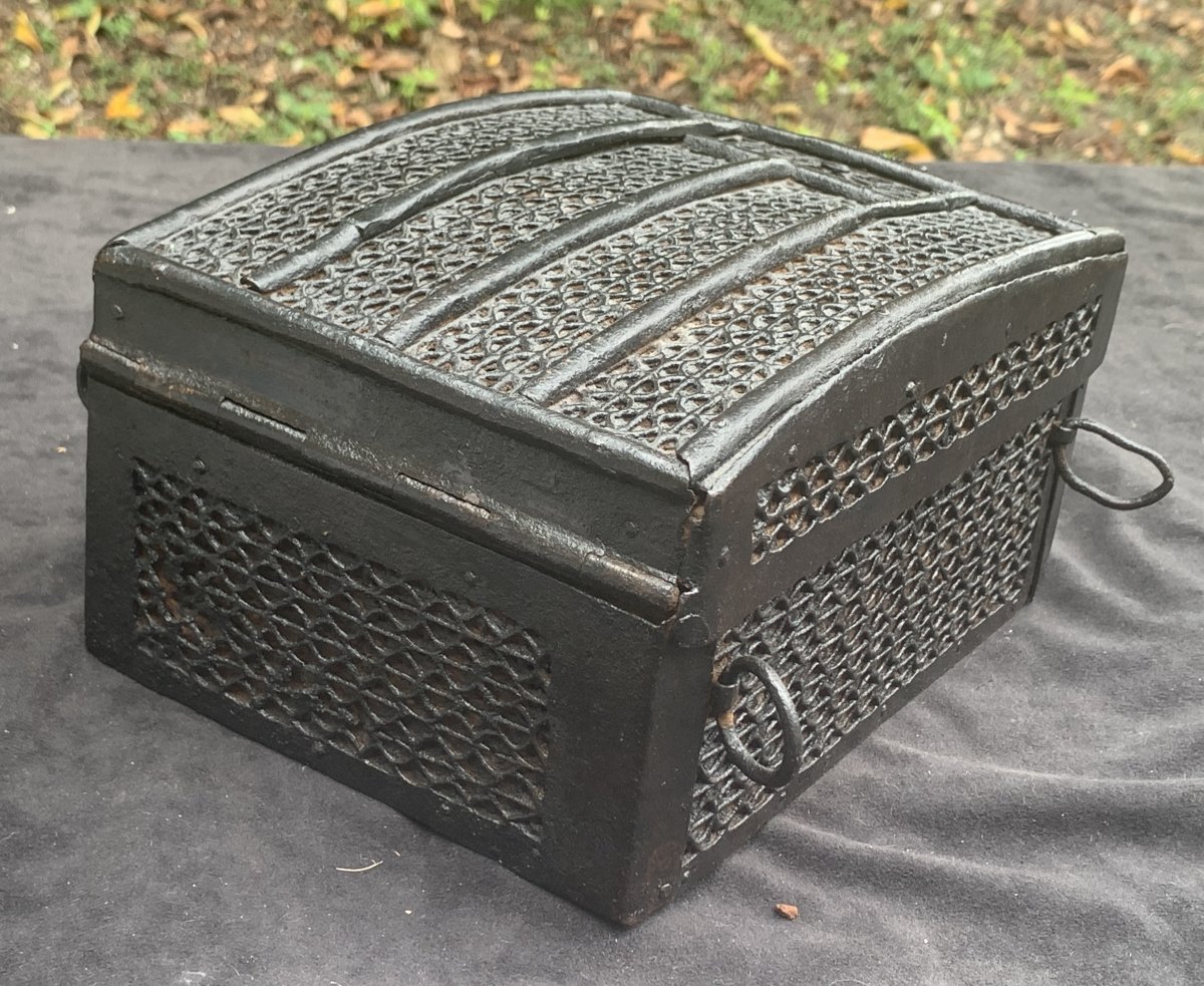 Large Iron Mesh Messenger Box, Double Hasp Lock, France Cty -photo-6