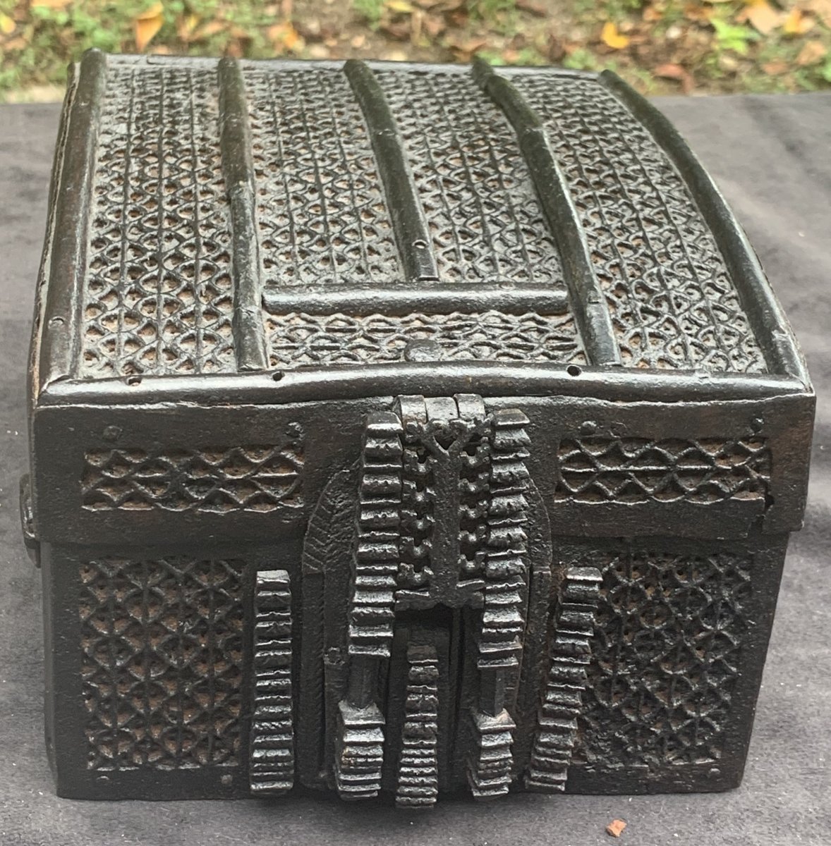 Large Iron Mesh Messenger Box, Double Hasp Lock, France Cty 