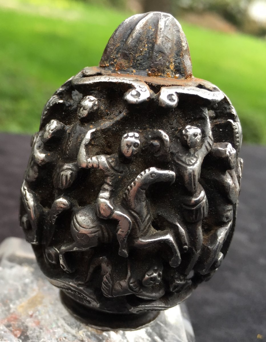 Rare Sword Hilt Pommel Wrought & Carved Iron, Italy XVIth Cty-photo-7