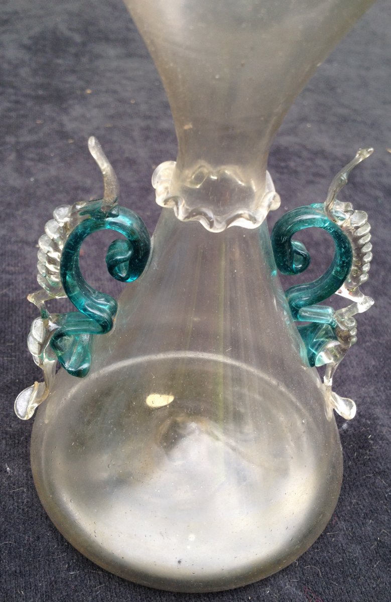 Vase/small Glass Bottle With 2 Colors, Venice, Early XVIIth-photo-2