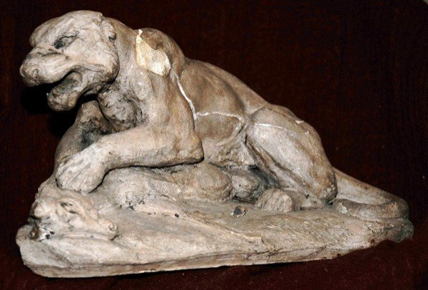 Lioness Terracotta Sculpture Matrix  Vidal "the Blind" 1864? ...