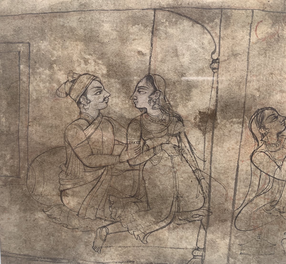 XIXth Indian Drawing & Wash, Court Scenes-photo-5