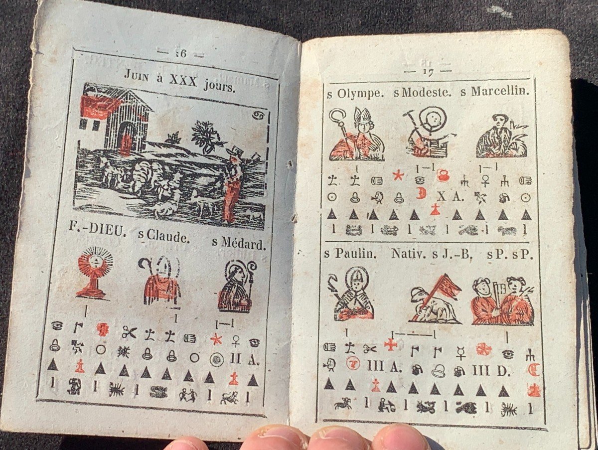 Curiosity: Rare Melchior Griesser Shepherd Calendar 1861-photo-7