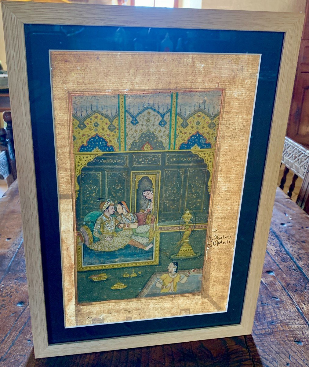 Collection Of 5 Hand Painted & Gold Mughal Miniatures-photo-2