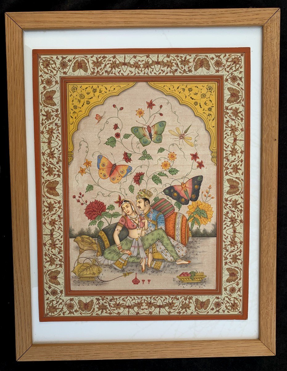 Collection Of 5 Hand Painted & Gold Mughal Miniatures