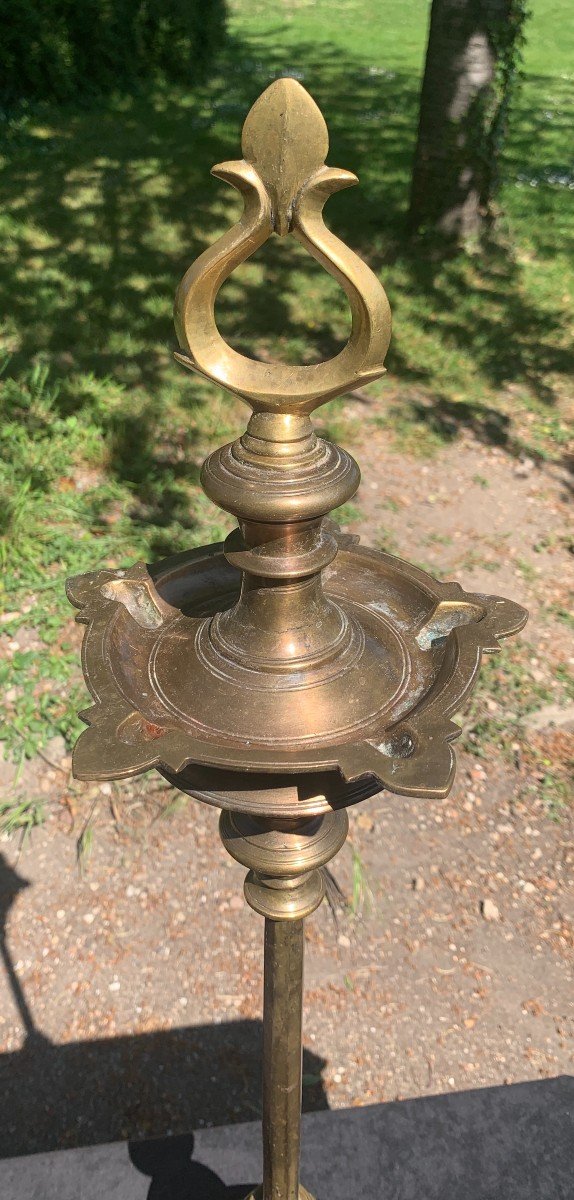 Very Large (85cm) & Heavy  Bronze Oil Lamp India 18th Cty-photo-2