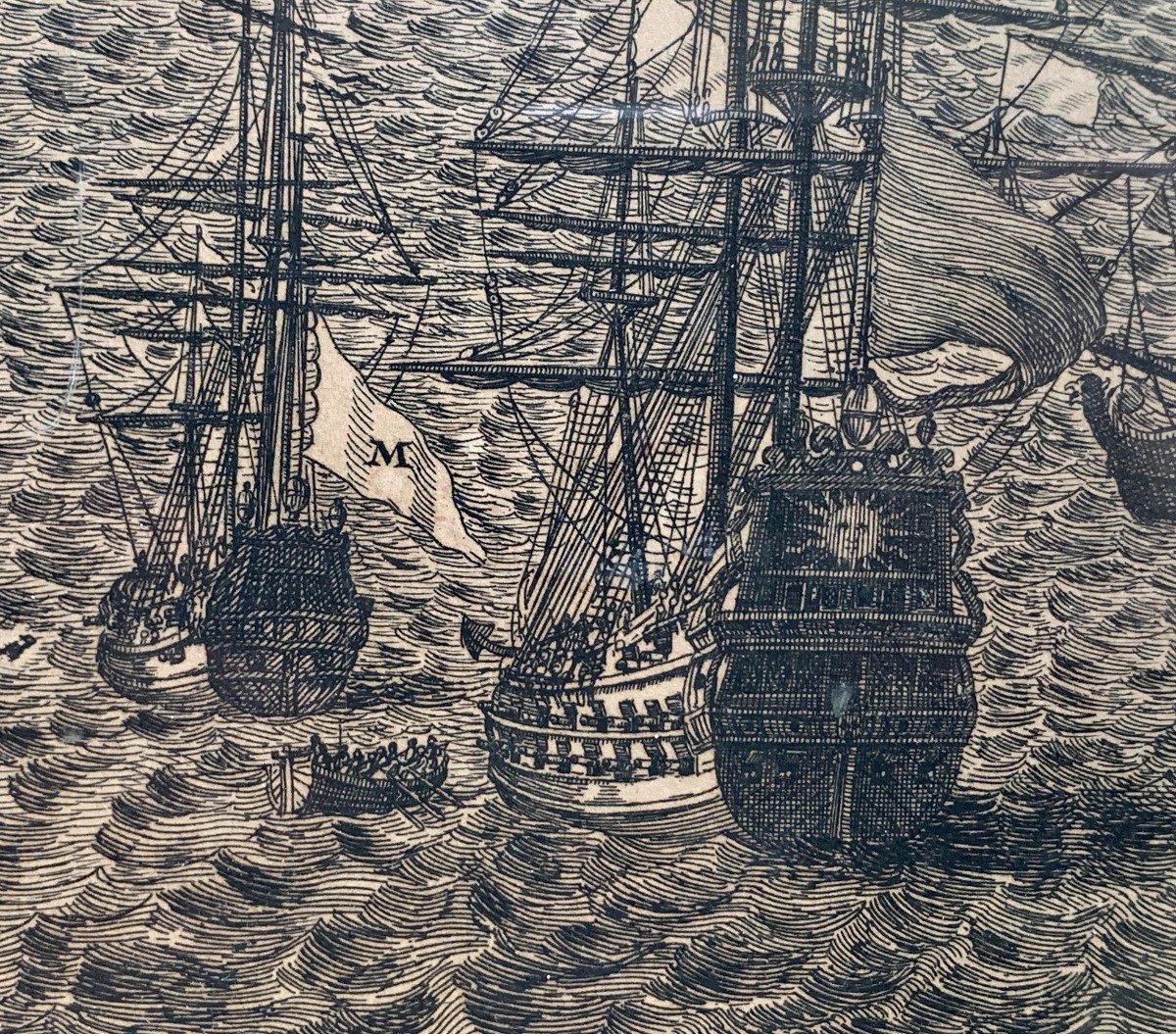 Claude Auguste Berey 1660-1730 Pair Marine Engravings Genoa & Gibraltar-photo-4