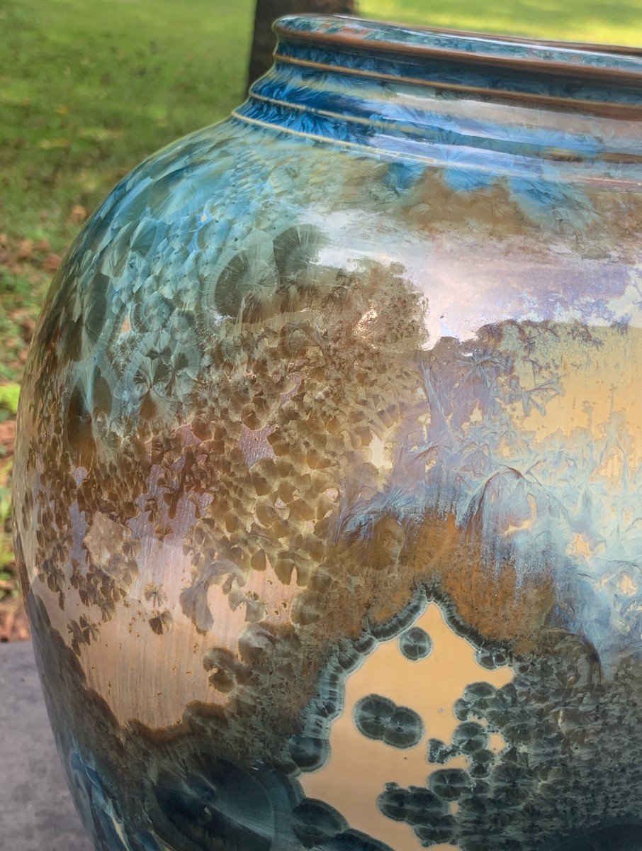 Very Large Ceramic Vase With Crystalizations Mathieu Lievois-photo-5