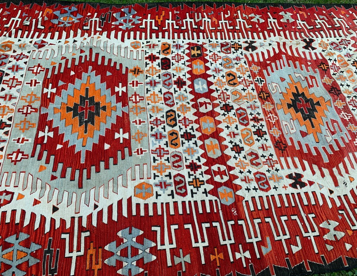 Rare Workshop Kilim From Anatolye, Late XIXth 415 * 185cm-photo-8