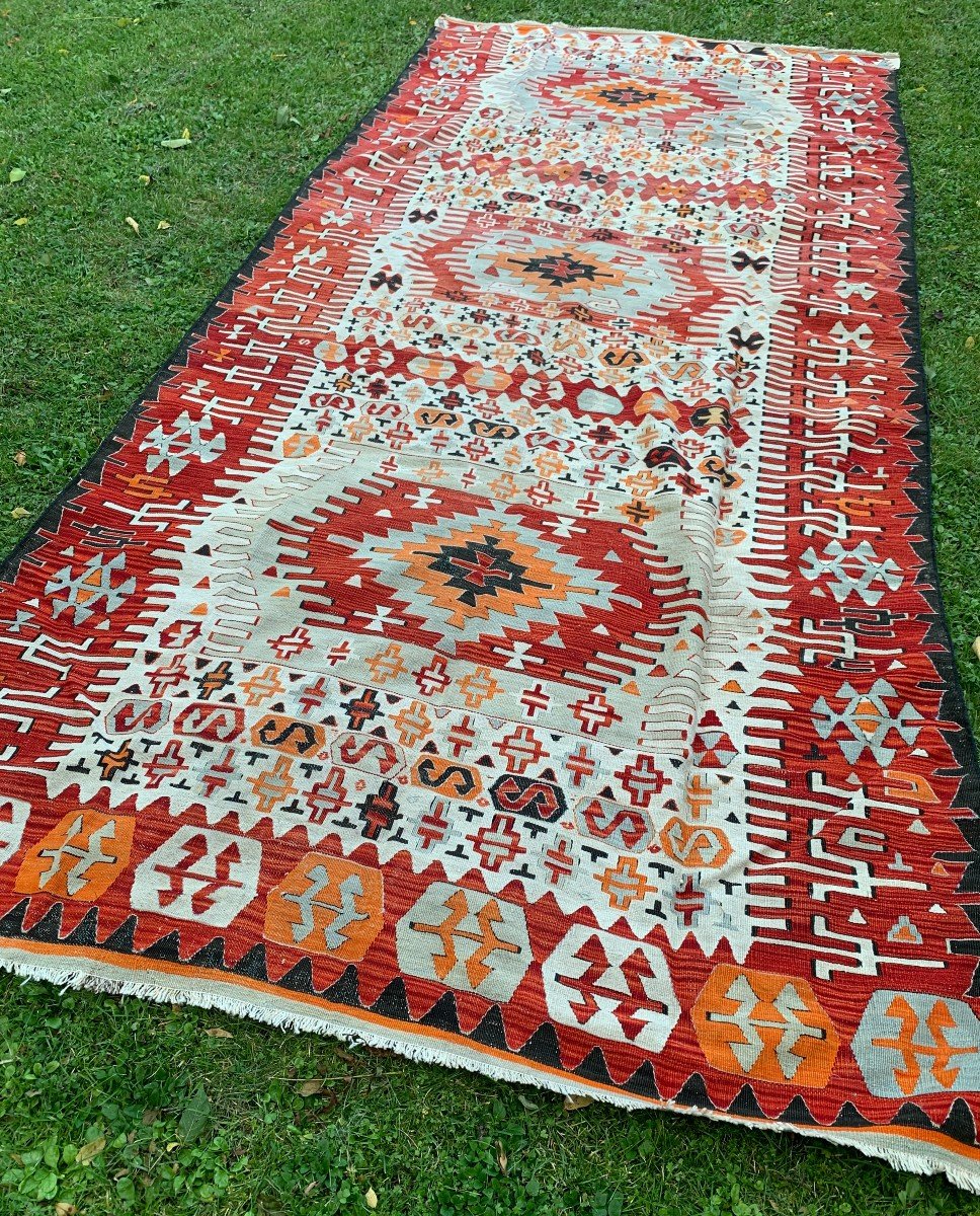 Rare Workshop Kilim From Anatolye, Late XIXth 415 * 185cm