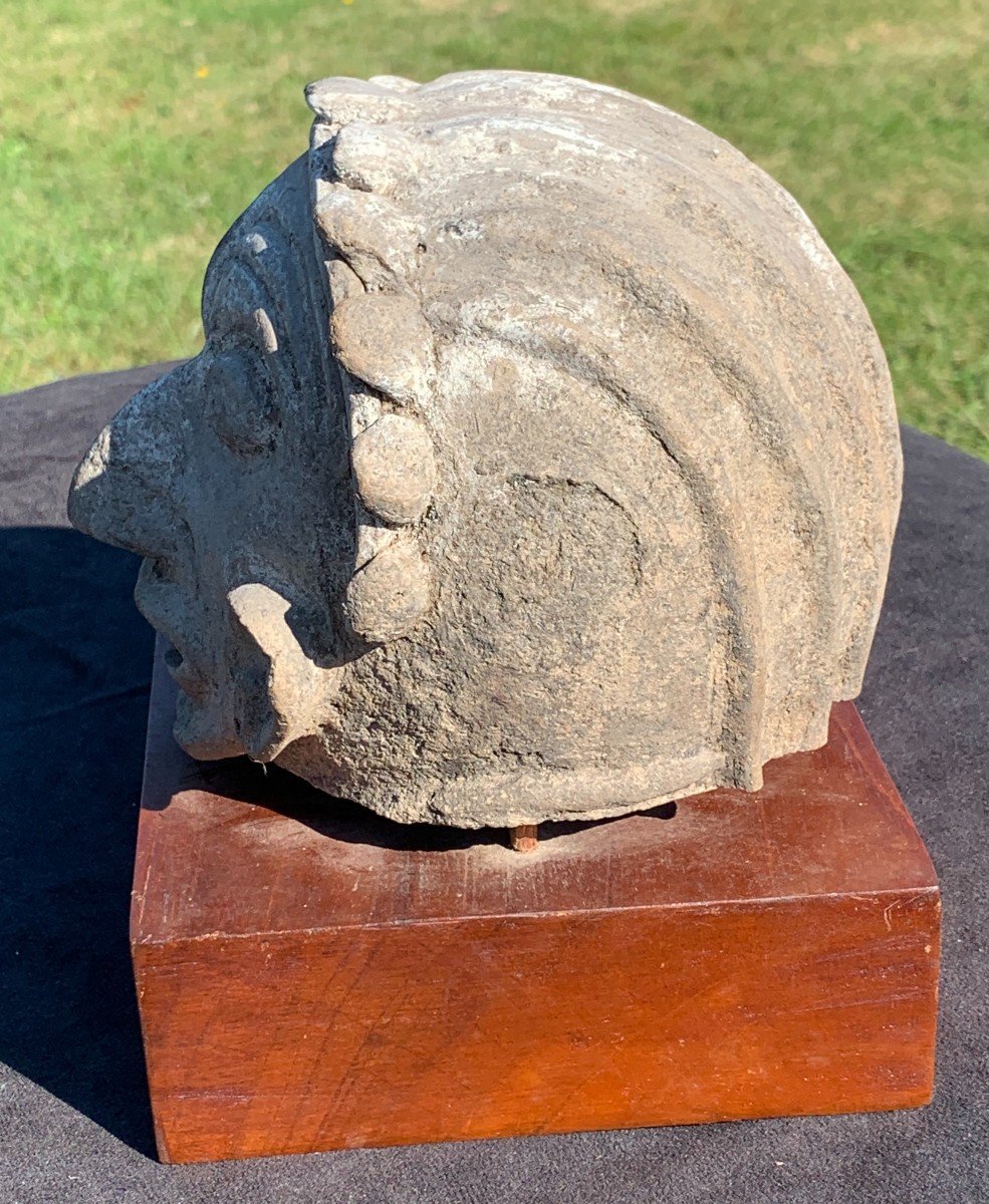 Pre-columbian Archaeologist Terracotta Head Soclée-photo-6
