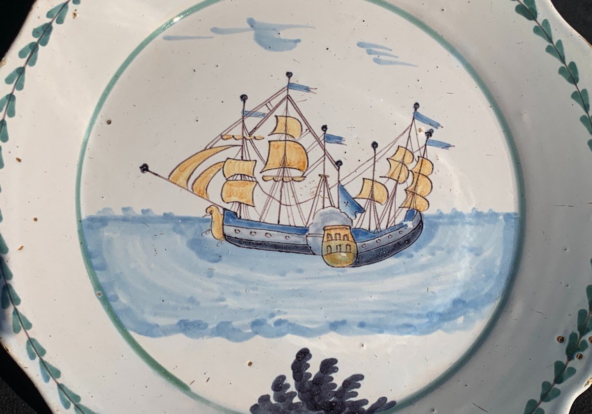 Assiette Nevers révolutionnaire XVIIIe bataill navale Le Vengeur-photo-1