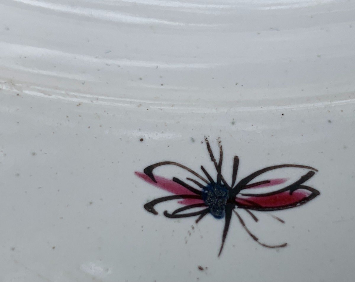 18th  Moustiers Ferrat Factory Ceramic Plate, After Jb Pillement Models-photo-3