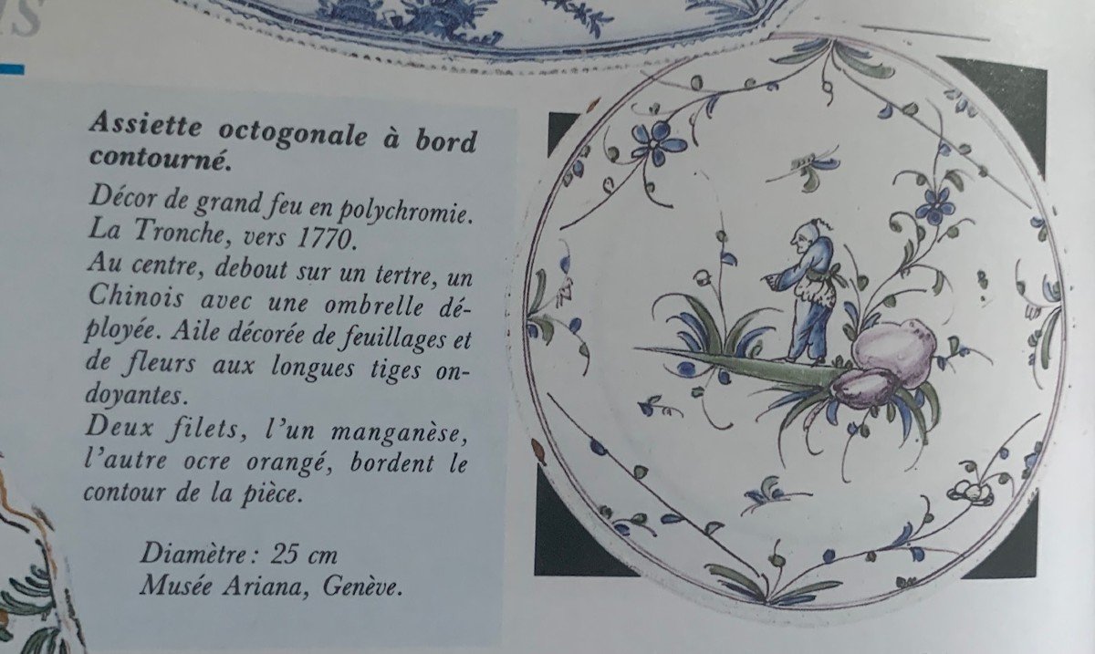 Assiette faïence XVIIIe La Tronche chinois bossu -photo-8
