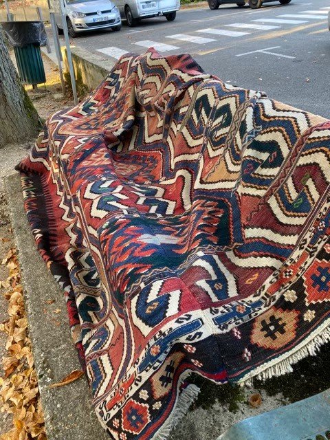 Rare kilim mariage KONYA HOTAMIS, Anatolie, vers 1880, 290*200cm-photo-3