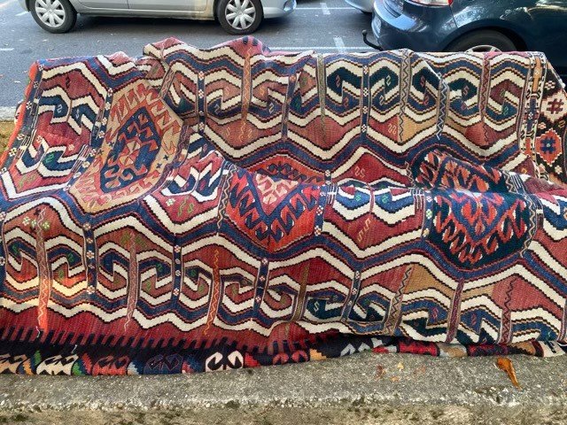 Rare kilim mariage KONYA HOTAMIS, Anatolie, vers 1880, 290*200cm-photo-4