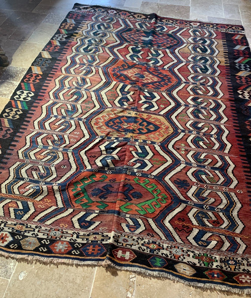 Rare kilim mariage KONYA HOTAMIS, Anatolie, vers 1880, 290*200cm-photo-1