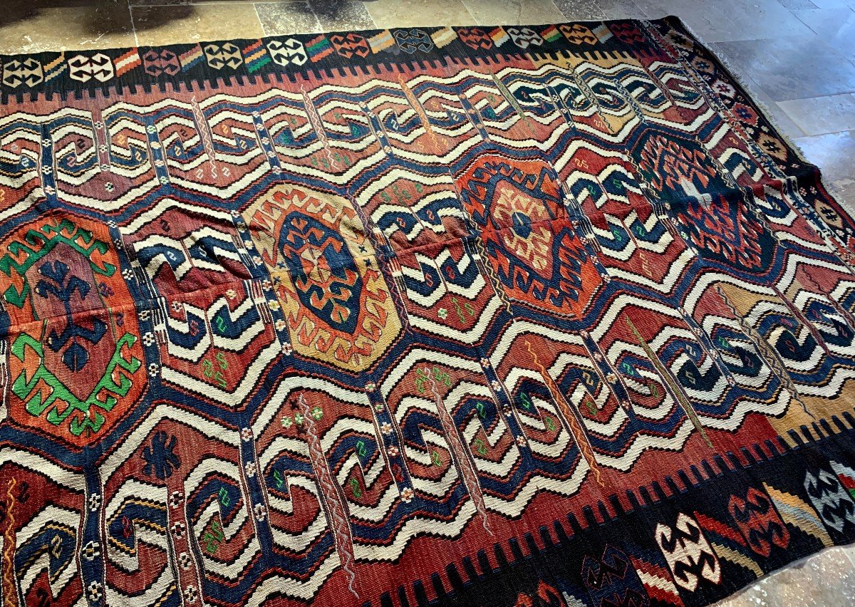 Rare kilim mariage KONYA HOTAMIS, Anatolie, vers 1880, 290*200cm-photo-3