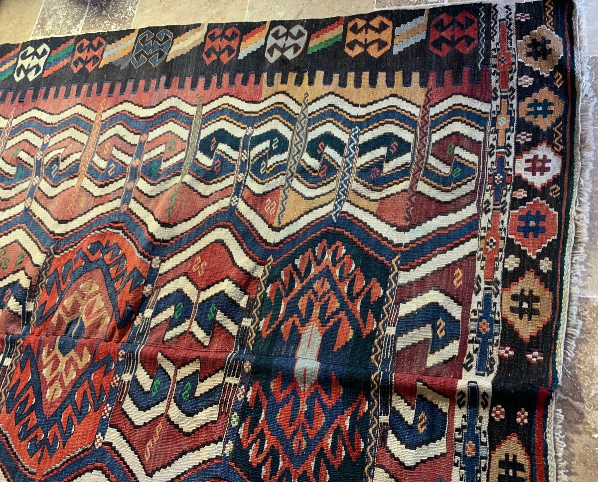 Rare kilim mariage KONYA HOTAMIS, Anatolie, vers 1880, 290*200cm-photo-4