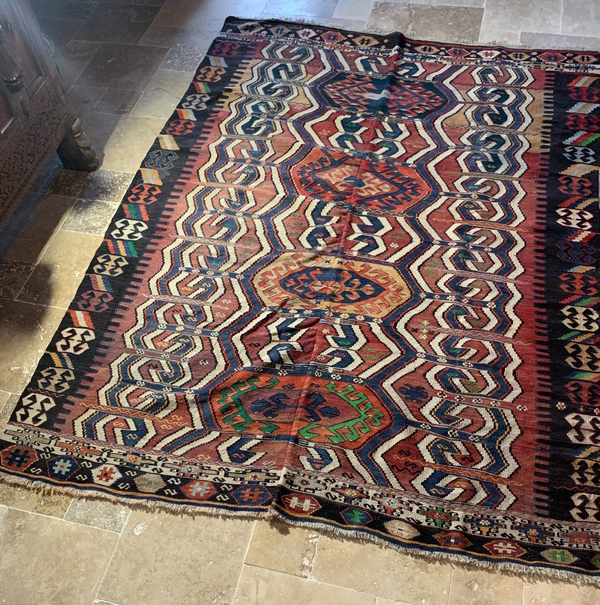 Rare kilim mariage KONYA HOTAMIS, Anatolie, vers 1880, 290*200cm-photo-5