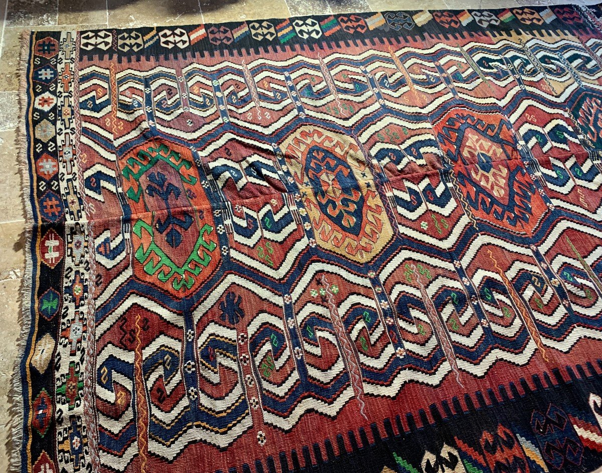 Rare kilim mariage KONYA HOTAMIS, Anatolie, vers 1880, 290*200cm-photo-6