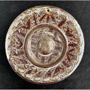 Pt plat céramique lustre hispano mauresque Manises / Valence XVIe s