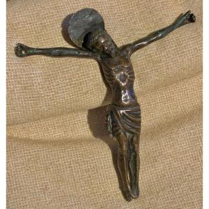 Haute Epoque,  Bronze Carved And Chiseled Christ With Halo, Spain 16th Cty