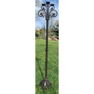 1920 / 1930's Stunning Large Art Déco Wrought Iron Candelabrum, 152cm High