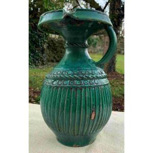 Large Ziata, 19th Cty Moroccan Ceramic Jug Fromtamgrout Area 